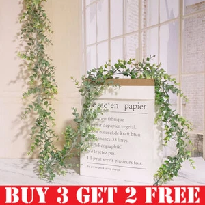 6FT Artificial Fake Eucalyptus Willow Garland Leaf Vine Leaves Wedding Decor UK. - Picture 1 of 12