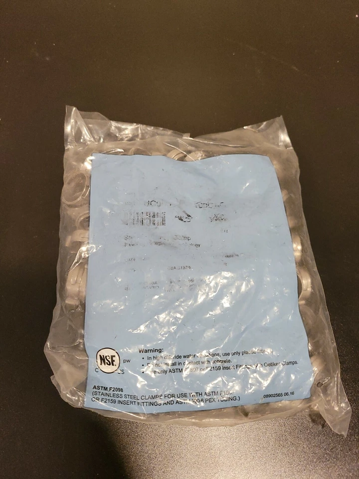 Cash ACME UC955A PEX Clamp Ring Bag10 0. 75 Inch