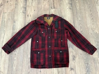 Vtg Woolrich Mackinaw Jacket 1940s Buffalo Plaid Wool Hunt Coat Chore Mens 38 - Image 1 of 4