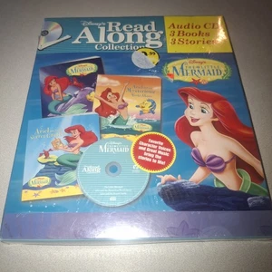 Disney Read Along The Little Mermaid Audio Cd And 3 Books Stories Rare Sealed - Picture 1 of 6