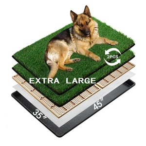 Dog Grass Pee Pads for Dogs with Tray | Extra Large 45×34 in | 2× Dog Artific... - Picture 1 of 6