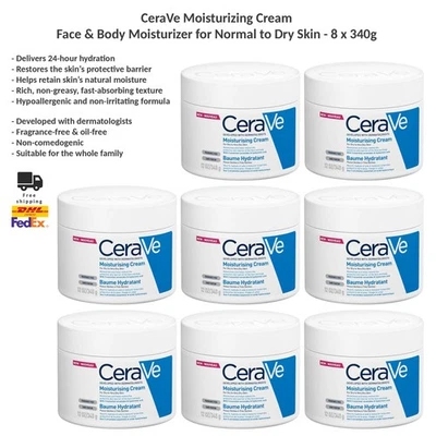 CeraVe Crema Hidratante Rostro y Cuerpo Hidratante para Piel Normal a Seca 8x340g Foto 1 de 4