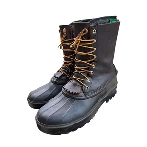 Schnee's Hunter II 10" Leather Duck Hunting Boots Lace Up Waterproof Size 12 - Picture 1 of 15