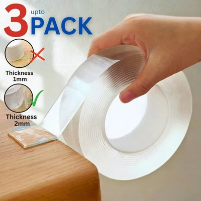 Double Sided Tape Heavy Duty Nano Adhesive Clear Mounting Picture Hanging Strips - Image 1 of 4