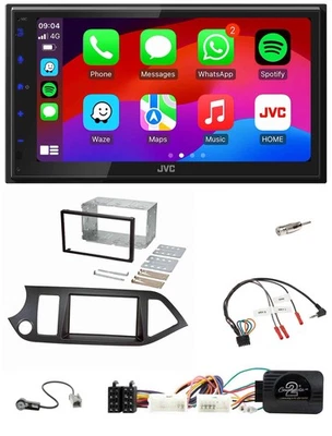 JVC Bluetooth USB Lenkrad 2DIN DAB Autoradio für Kia Picanto ab 2011 Start-Stop - Bild 1 von 4