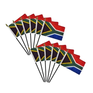 1 docena de mini banderas de campo africanas de mano de Sudáfrica de 4x6 pulgadas para desfiles - Imagen 1 de 2