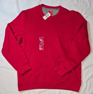 IZOD Sweatshirt Mens Size L Red Fleece Pullover Long Sleeve Logo - Picture 1 of 3