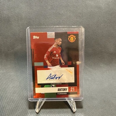 2024/25 Topps Man Utd Team Set Antony Red Auto /5 - Image 1 of 2