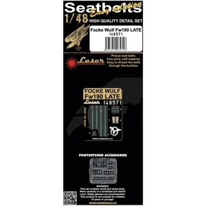 Cinturones de seguridad y hebillas de PE corte láser tardío Focke Wulf Fw190 escala 1/48 HGW - 148571 - Imagen 1 de 2