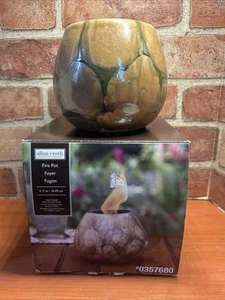 Allen + Roth Fire Pot 4.13” Beautiful Earth Toned Ceramic - Picture 1 of 3