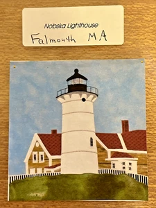 kit NOBSKA LIGHTHOUSE Falmouth MA  12x10" applique wall hanging 2010 (started) - Picture 1 of 7
