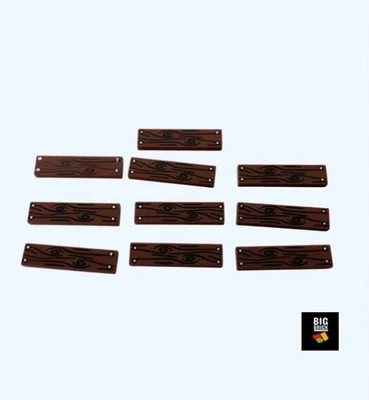 BIG BRICK LITTLE BRICK BBLB 1 x 4 bedruckte Holzbretter mit Nägeln x10 City, Lego kompatibel - Neu