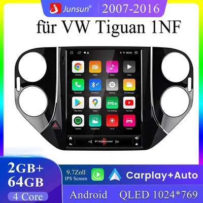 VW Tiguan 2007-2016 - Android 14 Autoradio - 9.7 Zoll CarPlay DAB+GPS Navi 2+64G - Bild 1 von 4