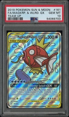 Magikarp & Wailord GX (Alternate Full Art) 161/181 Sm-Team Up Holo PSA 10 - Image 1 of 2