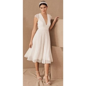 NWT BHLDN Sau Lee Dolores Bridal Lace Open Back A Line Dress 6 - Picture 1 of 10