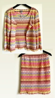 Traje Vintage Años 60 70 Retro Rosa 3 Piezas Transparente Floral Granny Core Cottagecore Foto 1 de 4