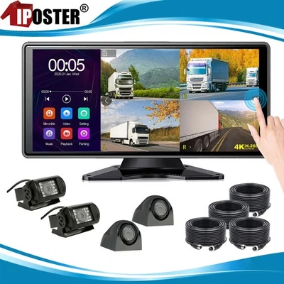 10.36 Inch Touch Screen Car Monitor DVR 360 View 1080P Rear View Cameras For Rvs - image 1 of 4