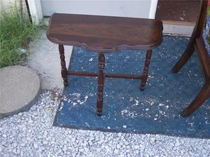 Walnut Demilune Table / Entry Table  (ENT30) - Picture 1 of 1