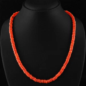 RARE 195.00 CTS NATURAL RICH ORANGE CARNELIAN ROUND UNTREATED BEADS NECKLACE - Picture 1 of 3