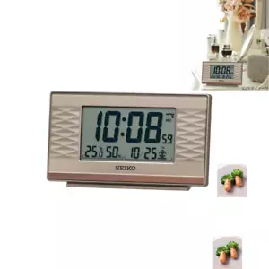 Seiko Digital RadioWave Alarm Clock SQ791P Calendar Thermometer Hygrometer Light - Picture 1 of 6