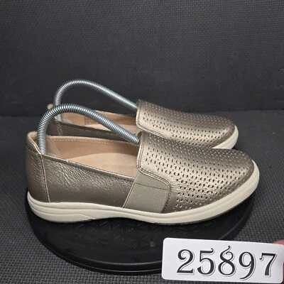 Zapatos sin cordones Earth Origins Elin perforados para mujer talla 8W dorados blancos cómodos Foto 1 de 4