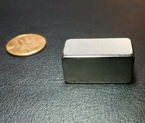 1 Neodymium N52 Grade Block Magnet Super Strong Rare Earth Bar 1" X 1/2" X 1/2" - Picture 1 of 8