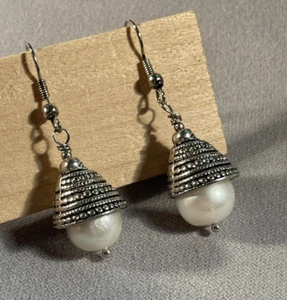 Freshwater Pearl 12mm Silver Earrings Surgical Hooks Fashion Jewelry New 20%OFF - Picture 1 of 6