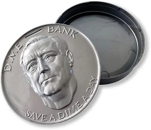 Franklin D. Roosevelt Coin/Change/Saving Presidential Dime Bank, Made in the USA - Picture 1 of 3