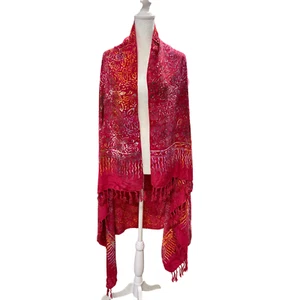 Bufanda para mujer grande rosa batik envoltura moda chal topper tiro bohemio - Imagen 1 de 5
