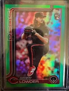 Topps 2025 Rhett Lowder Cincinnati Reds MLB Green Foil Variation RC SSP /99 - Picture 1 of 2