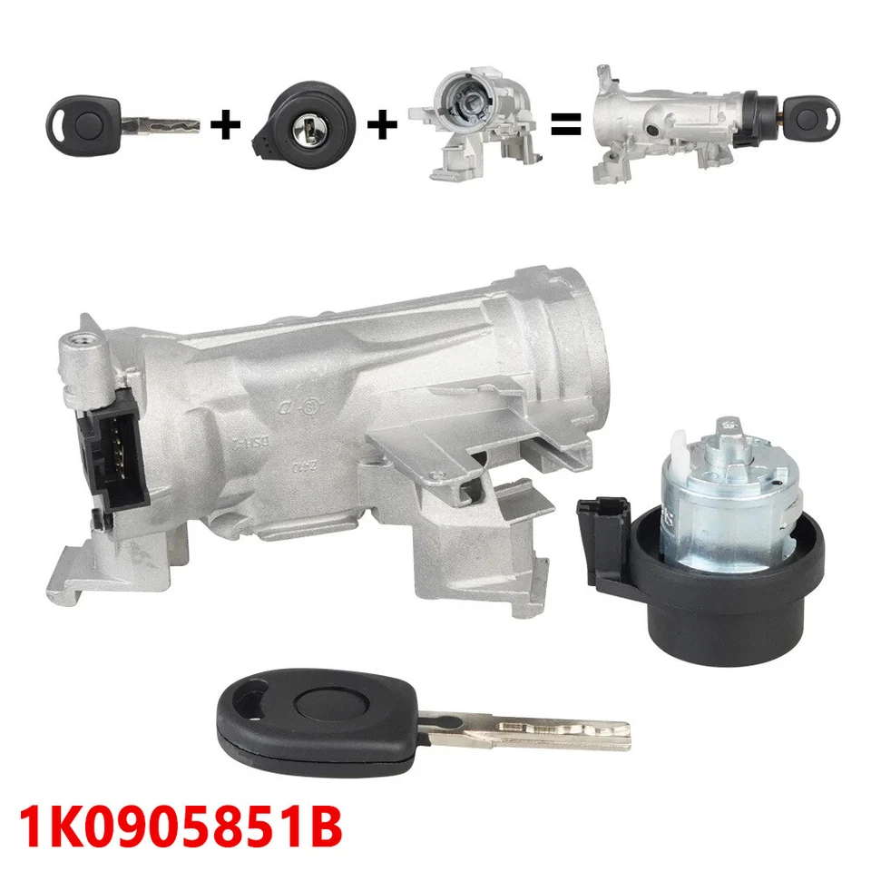 ZÜNDSCHLOSS GEHÄUSE SCHLIEßZYLINDER SCHLÜSSEL Für VW PASSAT GOLF 5 6 1K0905851B - Bild 1 von 4