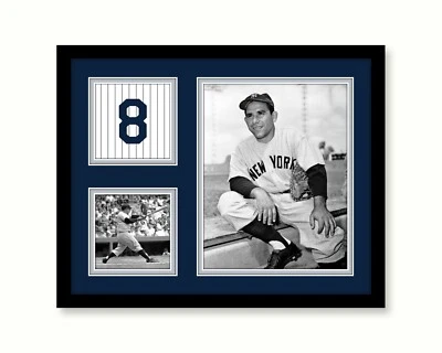 Framed YOGI BERRA Collage Photo Picture NEW YORK YANKEES Baseball 8x10 11x14 *Y4 - Image 1 of 4