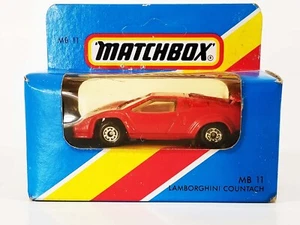 Matchbox Lamborghini Countach / 1985 / MB 11 / Rare Unpunched Blue Box - Picture 1 of 9