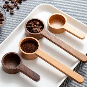 Long+Short Wood Measuring Spoon Kitchen Cooking Tool Teaspoon Coffee Bean Powder - Picture 1 of 21
