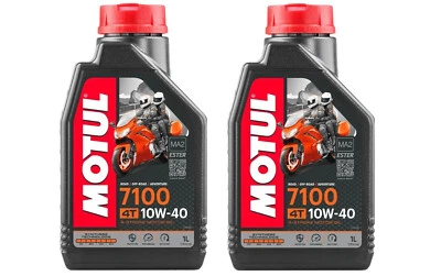 2 litri Olio Motore MOTUL 7100 10W40 4T MA2 100% Sintetico- Moto Scooter 4 Tempi - Immagine 1 di 3