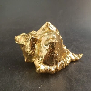 Gilded Conch Seashell by Gargoylery Studios, Elegant Nautical Beach Decor - Picture 1 of 6