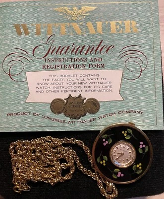 Wittnauer 手表复古吊坠 12KT 镀金绳链带认证 — 第 1/4 张图片