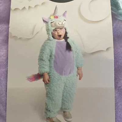 Hyde And Eek! Toddler Mint Green Faux Fur Llama Unicorn Costume Size 18-24 Mos. - Image 1 of 4