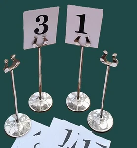 Olympia S/S Holders / Stands x 10 / Table Numbers / Menu / Photo / Ex-hire - Picture 1 of 4