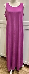 J Jill Sz M Rayon~Spandex Long Plum Sheath Pullover Knit Sleeveless Round Neck - Picture 1 of 2
