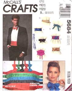 Cummerbund, pajaritas, cinturones McCalls patrón de costura 5684 SIN CORTAR - Imagen 1 de 2