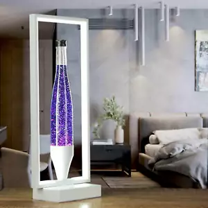 Lavalampe Glitter Lila Weiß LED Rahmen OLI Tischleuchte Lampe Wohnzimmer - Bild 1 von 5