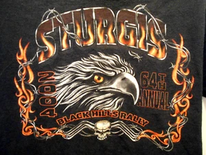 2004 Sturgis South Dakota bicicleta Y2K camisa de bolsillo MED Eagle motocicleta de púas - Imagen 1 de 8