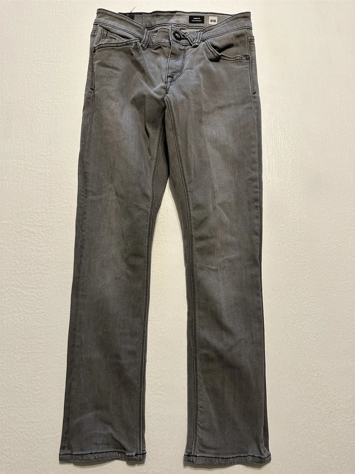 Volcom 28 x 30 Vorta Slim Straight Gray Wash Flex Denim Jeans A1931501 - Image 1 of 4