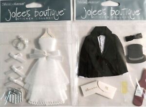 BEAUTIFUL BRIDE AND GROOM ! LOT OF 2 BY JOLEE'S BOUTIQUE. 11 PIECES.