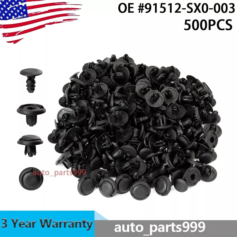 500x Push Type Clip Fender Liner Retainer Fastener Clips For Honda 91512-SX0-003 - Image 1 of 4