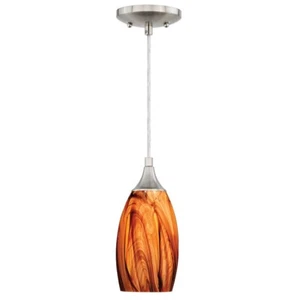 Vaxcel Milano Mini Pendant Smoky Fire Glass, Satin Nickel, Smoky Fire - P0178 - Picture 1 of 1