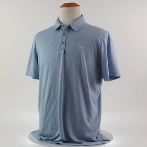 Travis Mathew Men's Golf Polo Short Sleeve Size XL Performance Wear Baby Blue - Picture 1 of 24