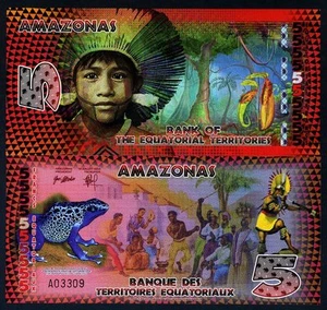 Equatorial Territories, Amazonas (Brazil), 5 E Francs, POLYMER, 2014, F - Picture 1 of 1