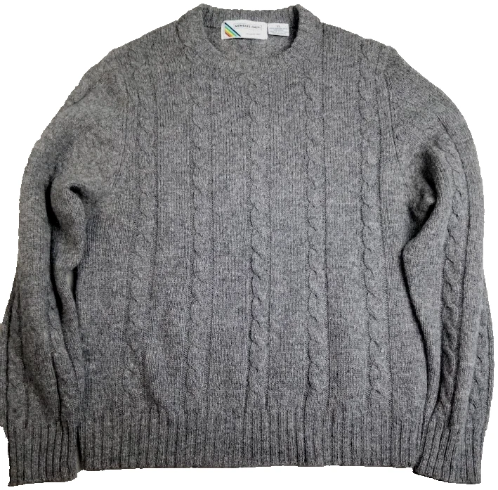 VTG Sweater Men's 100% Shetland Wool Cable Knit Fisherman XL 90s Grandpa Retro - Image 1 of 4